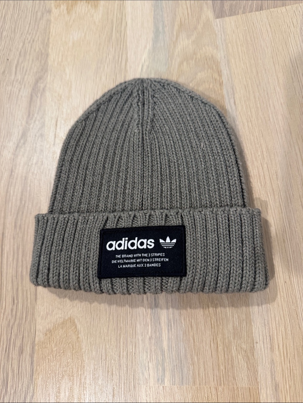 adidas Olive Green Ribbed Cuffed Beanie